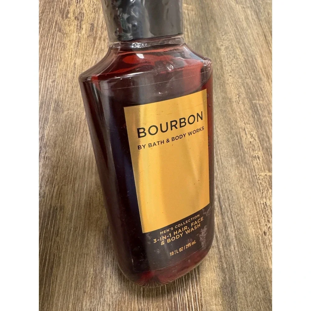 Bath & Body Works Bourbon Mens 3-in-1 Hair Face Body Wash 10oz New